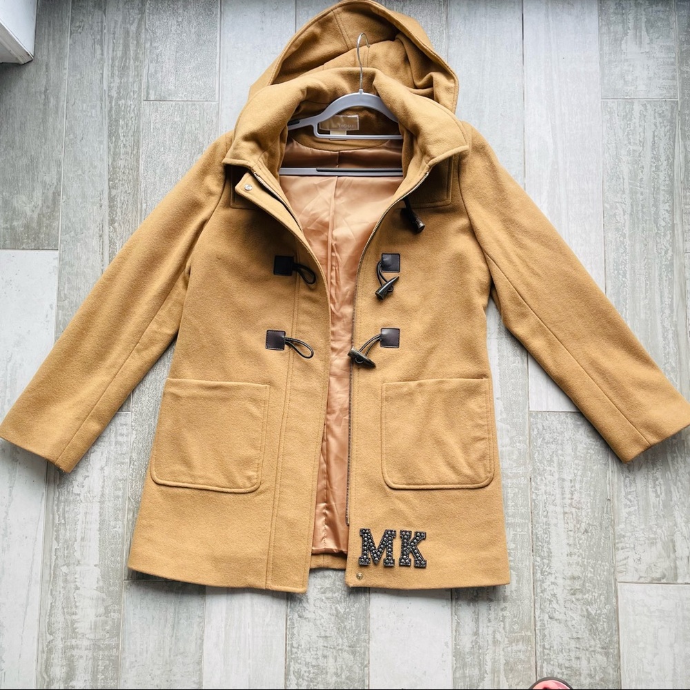Michael Kors Wool Hooded Toggle Duffle Coat - Picture 2 of 14